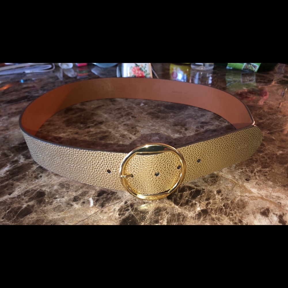 New Lauren Ralph Lauren gold belt. Sz XL